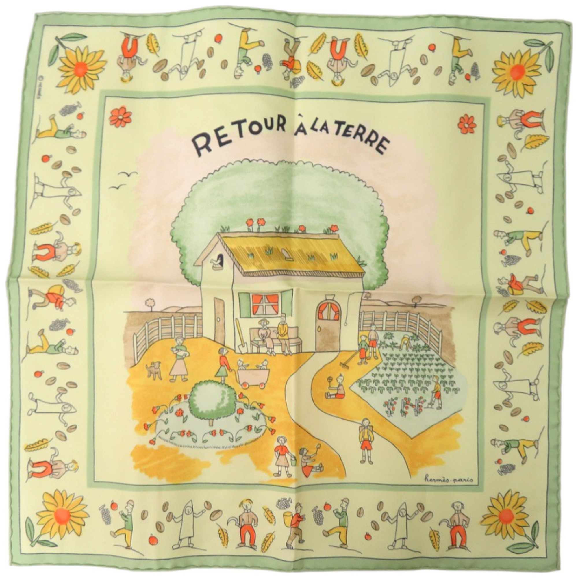 Hermes Authentic Black Silk Scarf